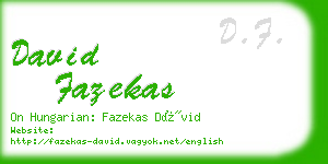 david fazekas business card